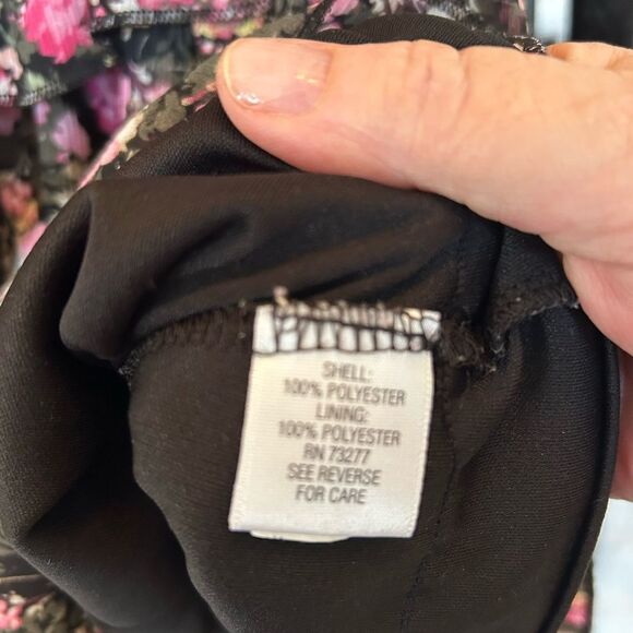 CANDIE’s Vintage Black Floral Spaghetti Strap Tiered Ruffle Y2K FairycoreTank XL - Picture 4 of 9